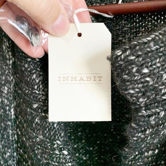 INHABIT Cotton Duster Cardigan Sweater Small Black NWT - Picture 6 of 7